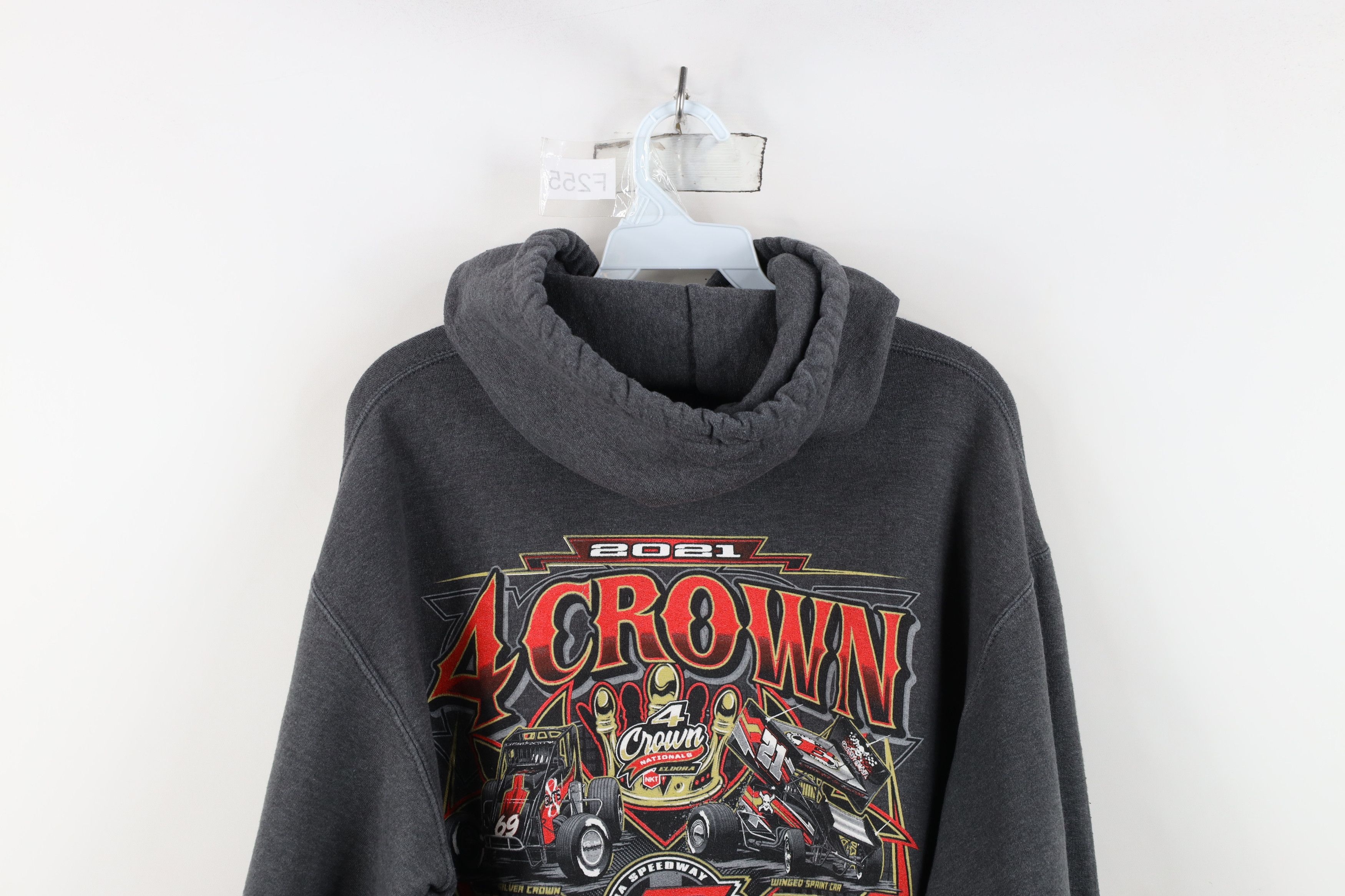 Vintage Streetwear 2021 Crown Nationals Eldora Speedway Hoodie Gray Size US L / EU 52-54 / 3 - 13 Thumbnail