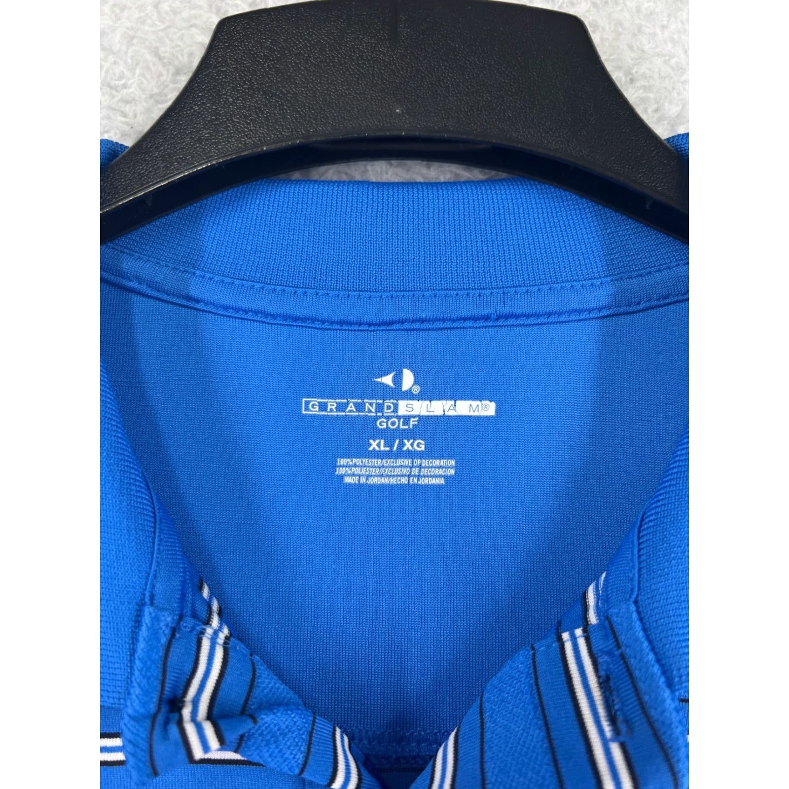 Vintage Grand Slam Polo Shirt Mens XL Blue Striped 100% Polyester Golf Polo Shirt Mens XL Blue Striped Size US XL / EU 56 / 4 - 3 Thumbnail