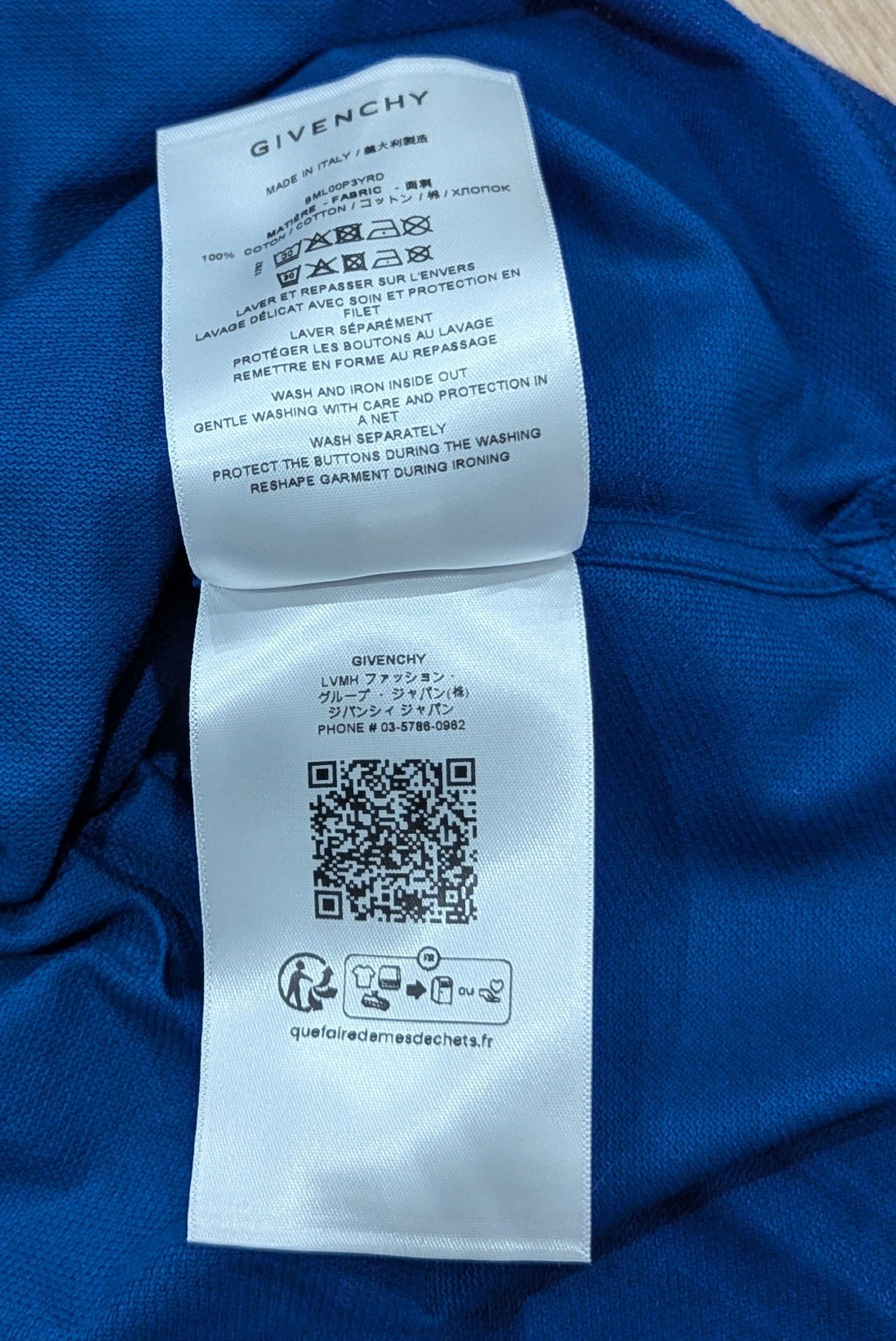 Givenchy GIVENCHY Cotton Pique Polo Shirt Electric Blue Medium Size US M / EU 48-50 / 2 - 7 Thumbnail