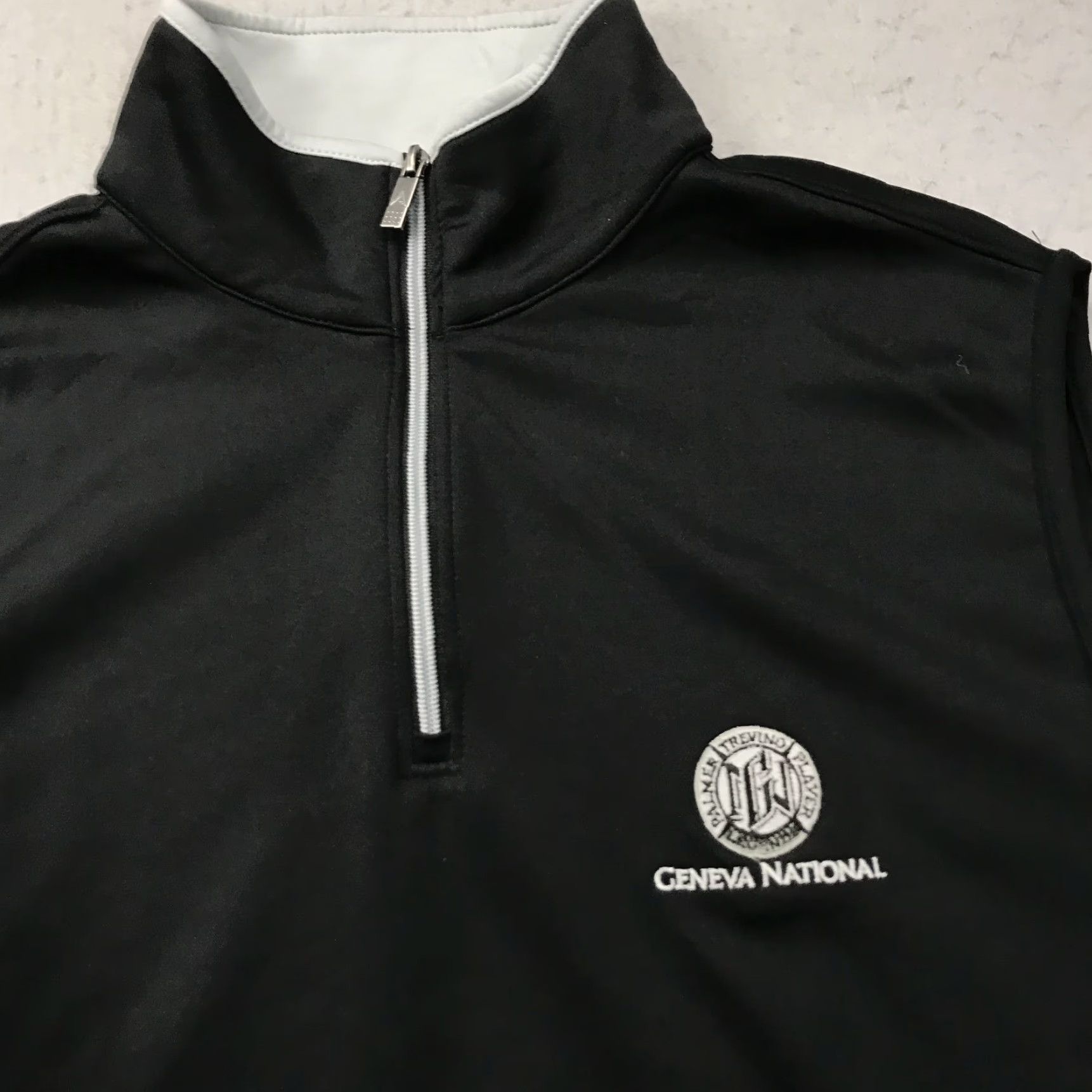 Vintage Antigua Geneva National Golf Vest Mens Large Black Gray 1/4 Zip Pullover Shirt Jacket Vest Mens L Black 1/4 Zip Golf Activewear Sports Size US L / EU 52-54 / 3 - 2 Thumbnail
