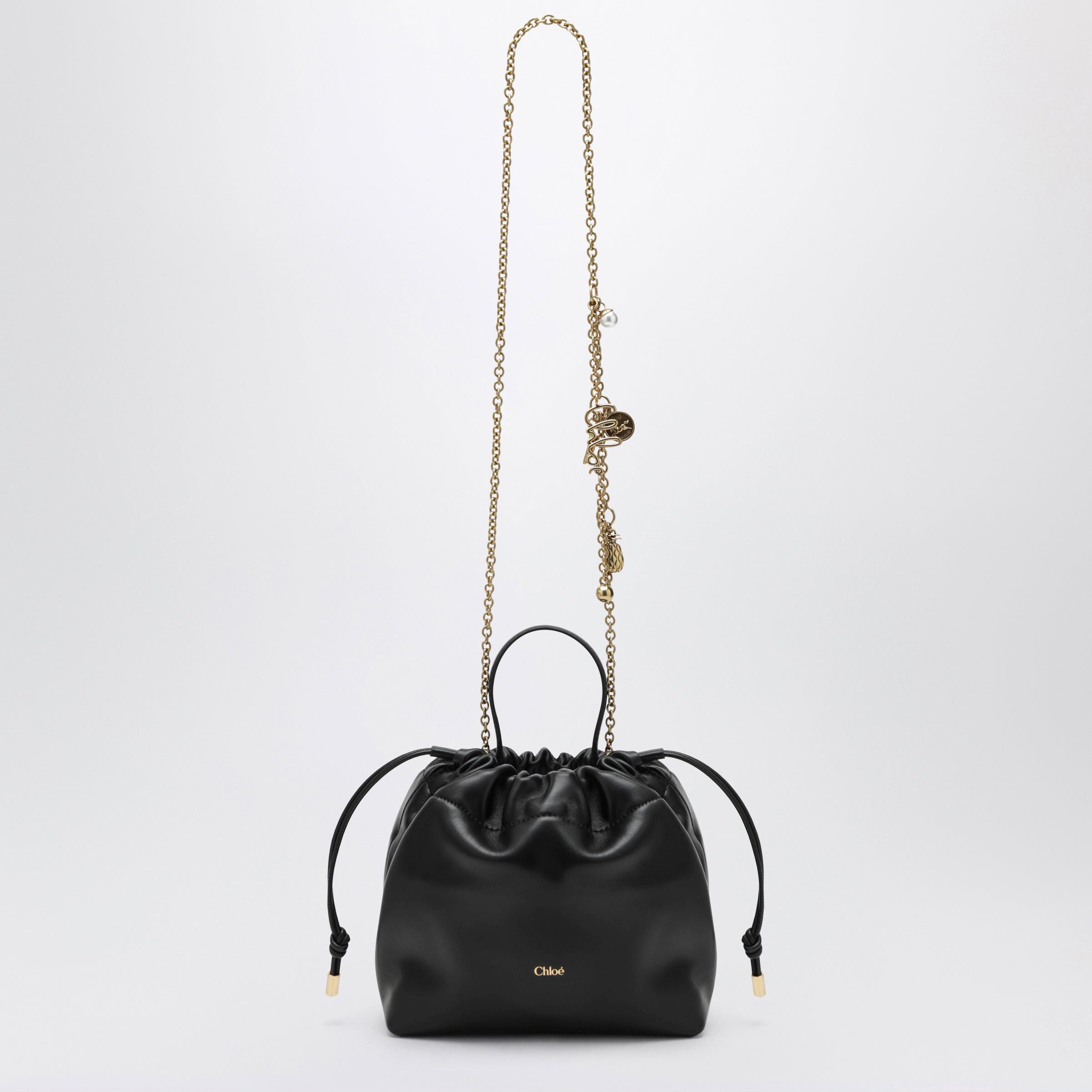 Chloe Chloe Small Icons Shoulder Bag With Chain In Lambskin Black Size ONE SIZE - 1 Thumbnail