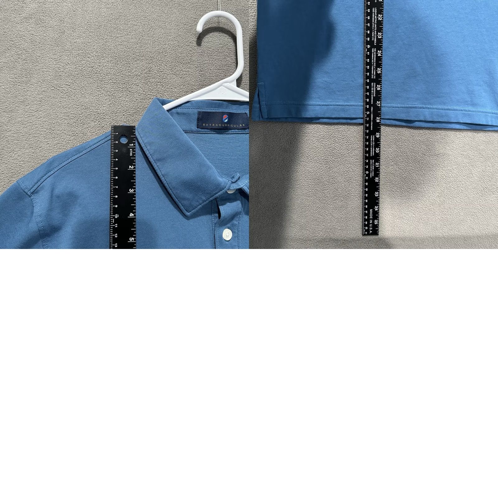 Vintage Extracurricular Performance Golf Polo Shirt Mens Large Blue Striped Collar EUC Size US L / EU 52-54 / 3 - 8 Thumbnail