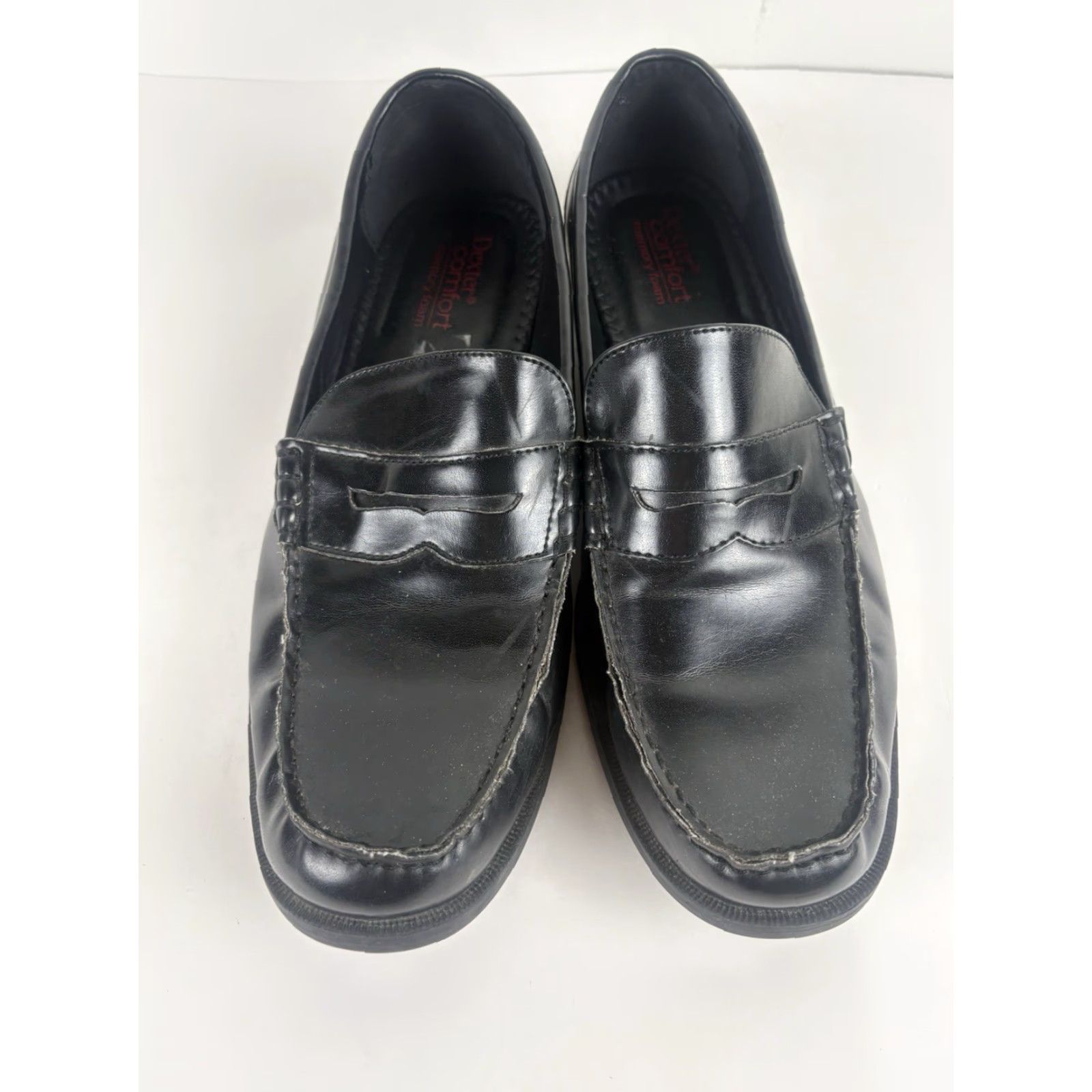 Vintage Dexter Comfort Memory Foam Penny Loafers Derby Dress Men’s 10.5 Black Leather Faux Memory Foam Breathable Cushioned Lightweight Slip On Round Toe Size US 11 / EU 44 - 2 Thumbnail