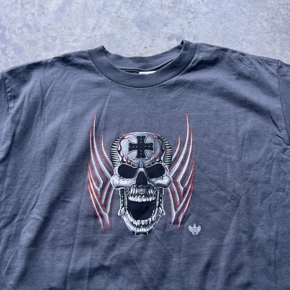 Vintage Vintage Y2K CRAZY Skull Biker Tee Skater style Harley Med. Size US M / EU 48-50 / 2 - 7 Thumbnail