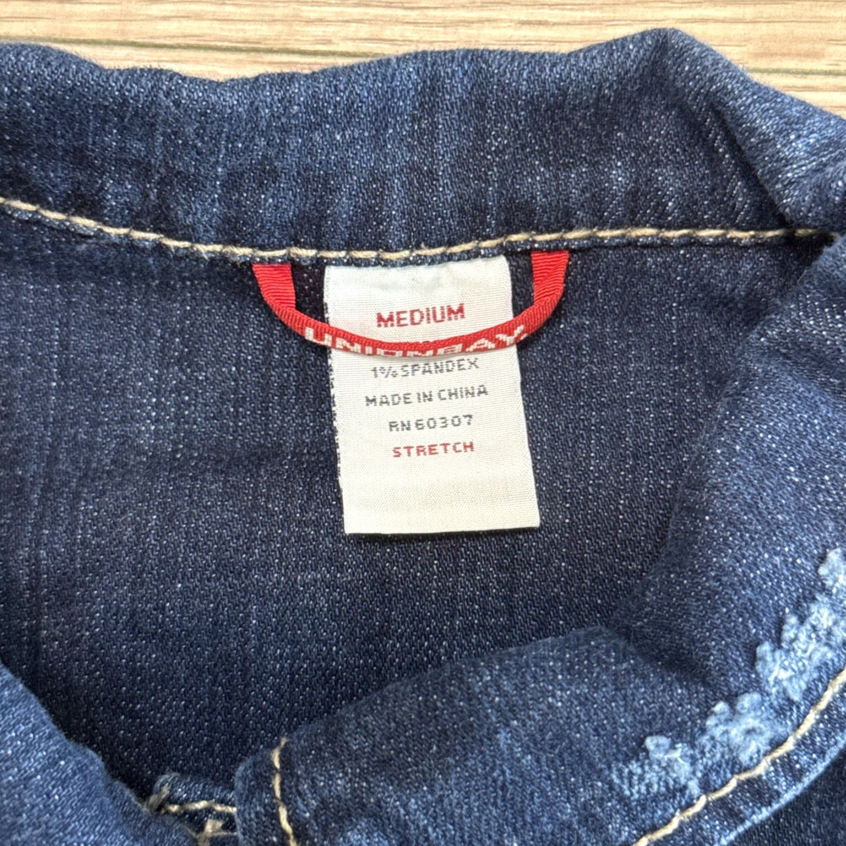 Vintage VINTAGE UNIONBAY Denim Jacket Women Medium Blue Trucker Cropped Button Up Pockets Size 32" / US 10 / IT 46 - 2 Thumbnail