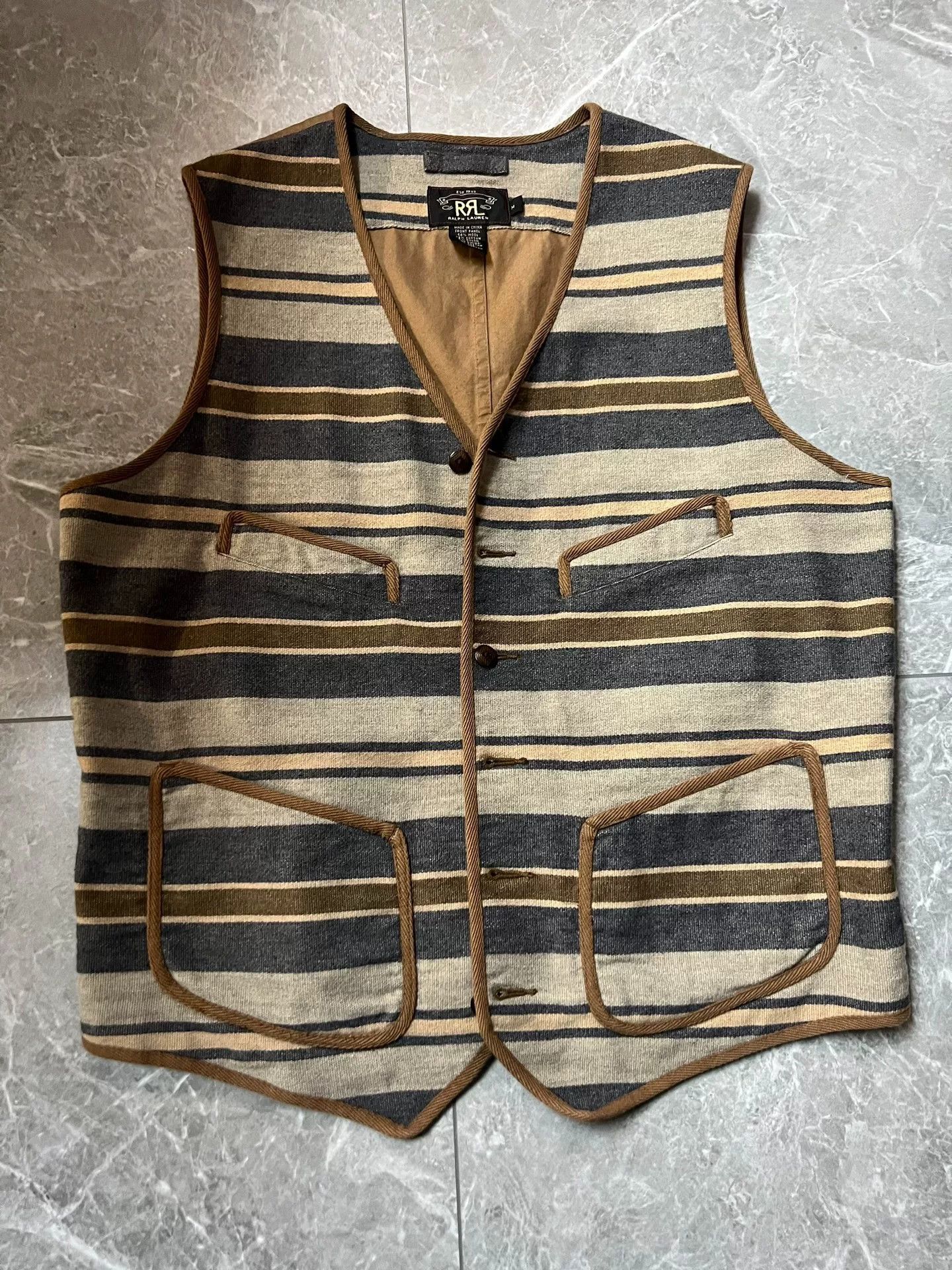 RRL Ralph Lauren striped wool vest from RRL Size US M / EU 48-50 / 2 - 1 Thumbnail