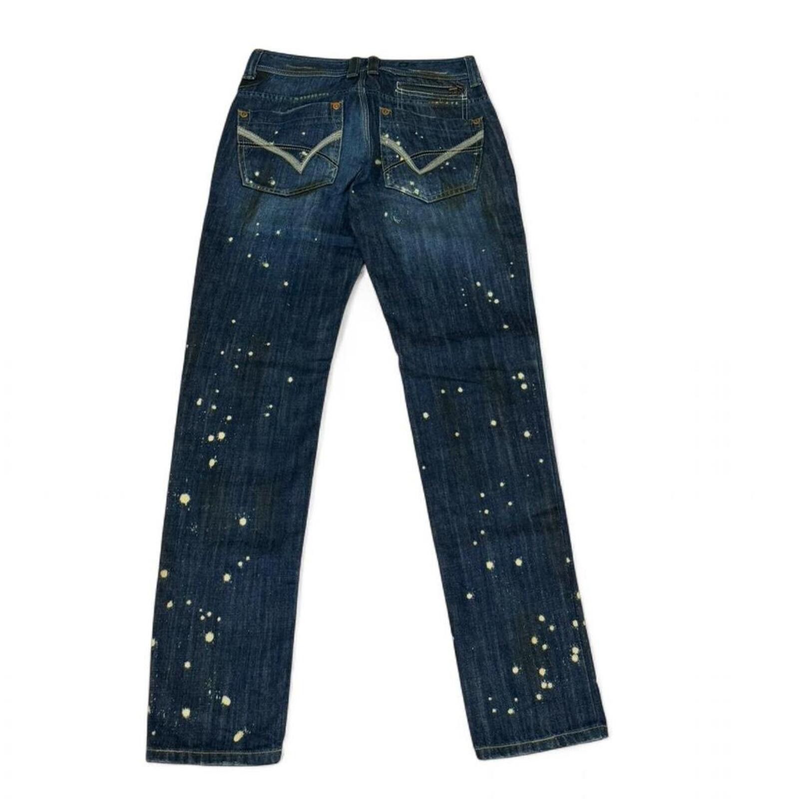 True Religion Public Space 1 dirty shade denim jeans white paint splatter Size 29" - 1 Thumbnail