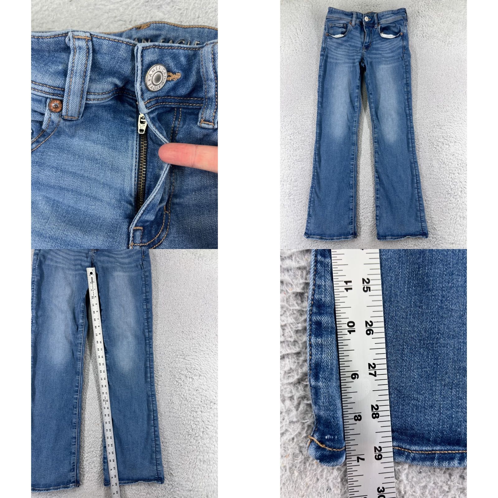 American Eagle Outfitters American Eagle Outfitters Jeans Womens 6 Blue Denim Bootcut Cotton Blend Stretch Distressed 5-Pocket Regular Inseam 29in Blue Mens Womens Girls Size 28" / US 6 / IT 42 - 8 Thumbnail