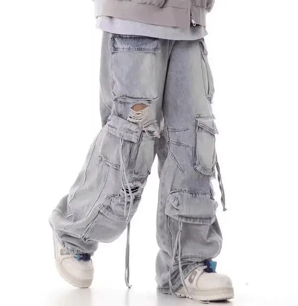 Japanese Brand × Jean Street hip hop grunge ripped wide leg jeans Size US 32 / EU 48 - 2 Thumbnail