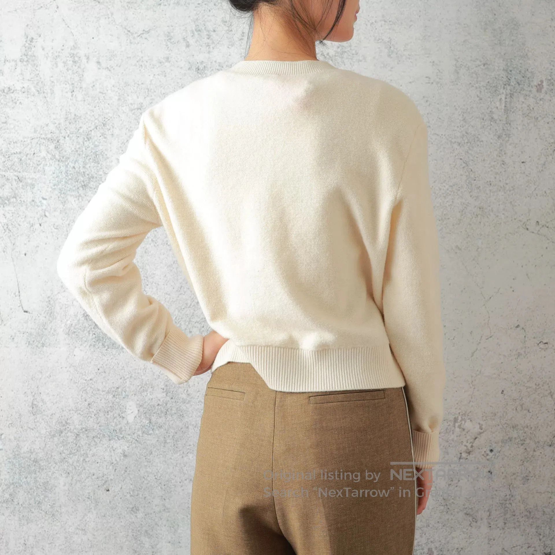 Loewe LOEWE Beige Crew Neck Long. Size L / US 10 / IT 46 - 3 Thumbnail