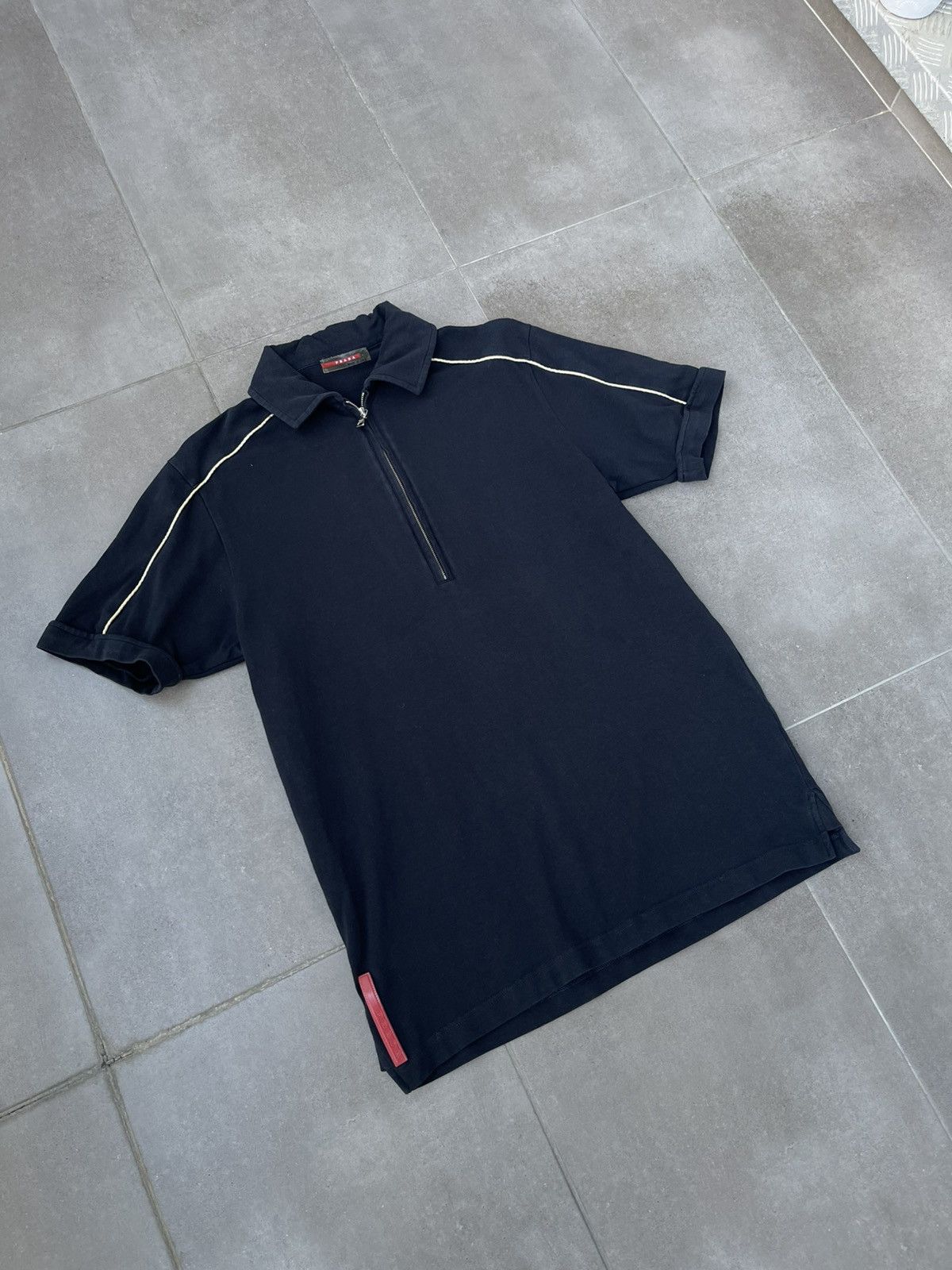 Prada SS11 Prada 1/4 Zip Navy/Black Polo T-Shirt Size US S / EU 44-46 / 1 - 3 Thumbnail