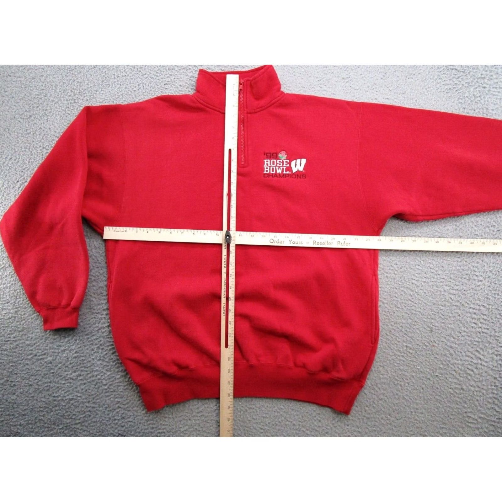Vintage VINTAGE Wisconsin Badgers 1/4 Zip Sweatshirt Men L Red 90s 1999 Cadre Shirt Size US L / EU 52-54 / 3 - 4 Thumbnail