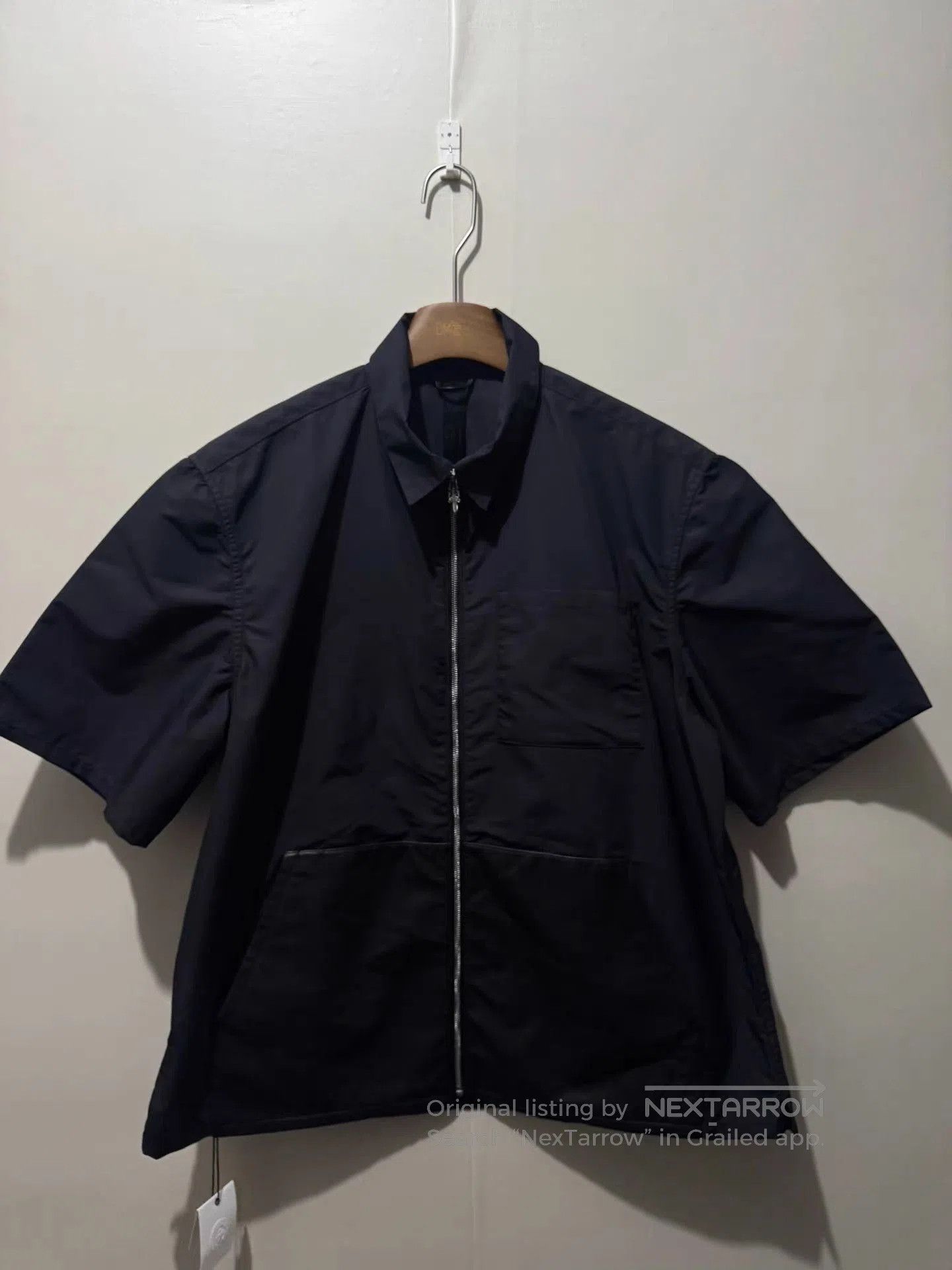 Chrome Hearts Black Short Sleeve Zip-Front Collared Shirt. Size US XXL / EU 58 / 5 - 1 Thumbnail