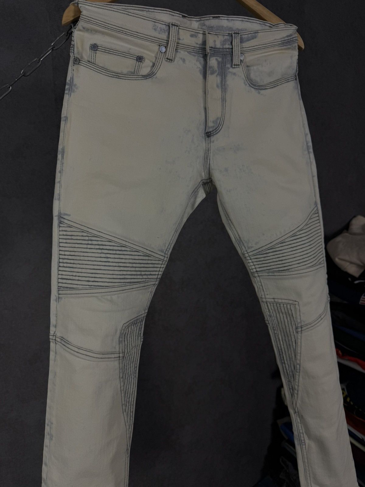 Neil Barrett Neil Barrett luxury designer biker “dirty” jeans Size US 31 - 3 Thumbnail