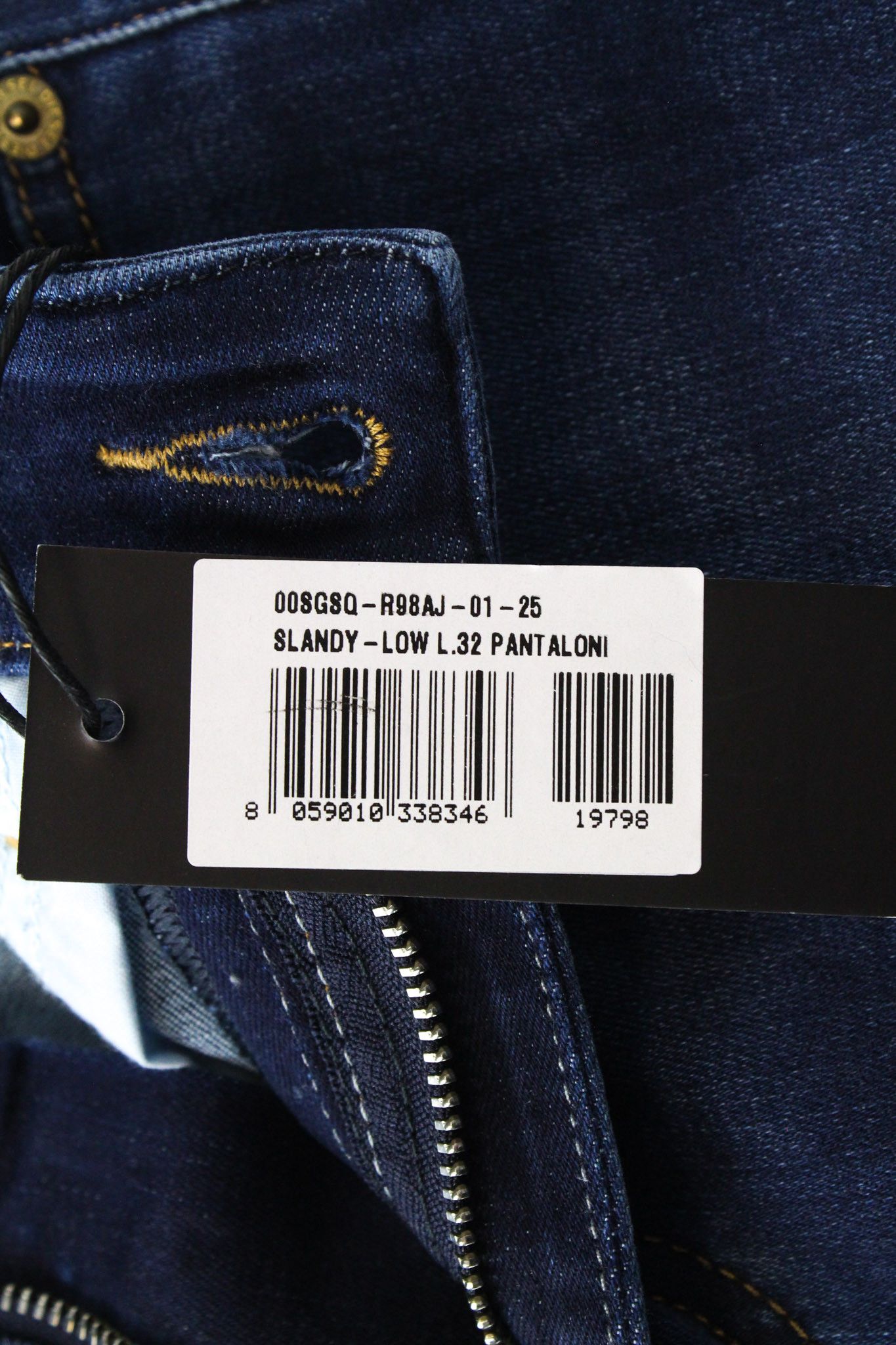 Diesel SLANDY-LOW R98AJ W25/L32 Blue Stretch Skinny Jeans 69771 Size 25" / US 0 / IT 36 - 6 Thumbnail