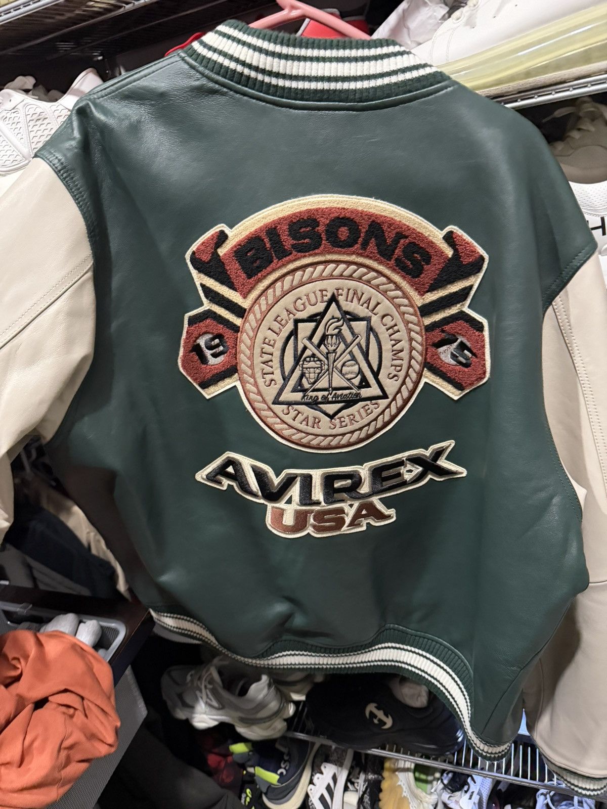 Avirex Avirex Men's American Flight Jacket Genuine Leather Bomber Size US XXL / EU 58 / 5 - 3 Thumbnail