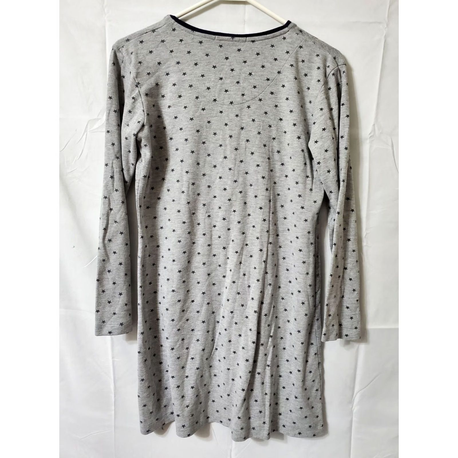 Tommy Hilfiger Tommy Hilfiger Sleepwear Women's Sleep Shirt Henley Long Sleeve Gray Star AOP Logo Nightgown S Size ONE SIZE - 5 Thumbnail