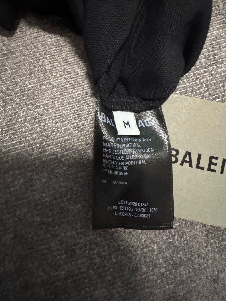 Balenciaga Letter logo hole black short sleeve