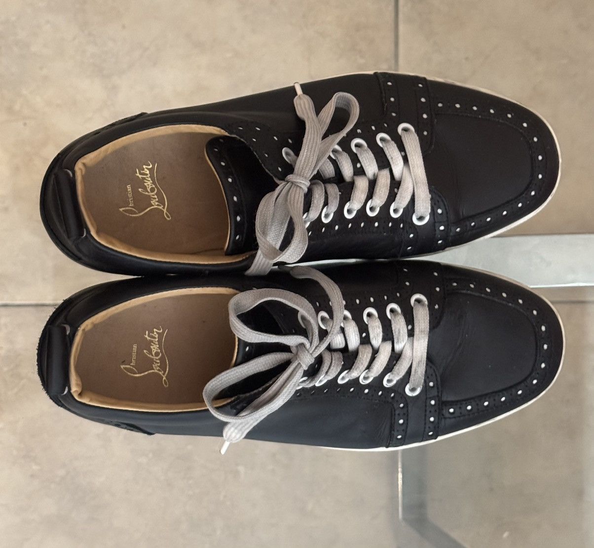 Christian Louboutin Christian Louboutin Black Leather Men’s Sneakers Size US 9.5 / EU 42-43 - 1 Thumbnail