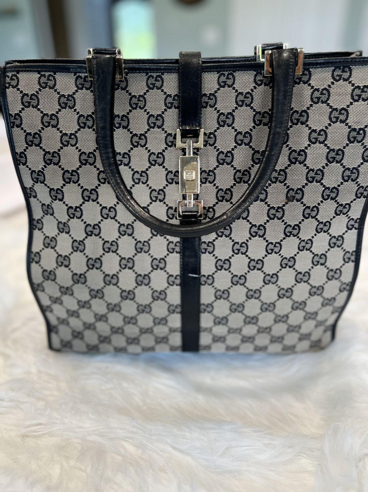 Gucci Tom Ford Era Gucci GG Monogram Tote with Rare Piston Lock Size ONE SIZE - 1 Thumbnail