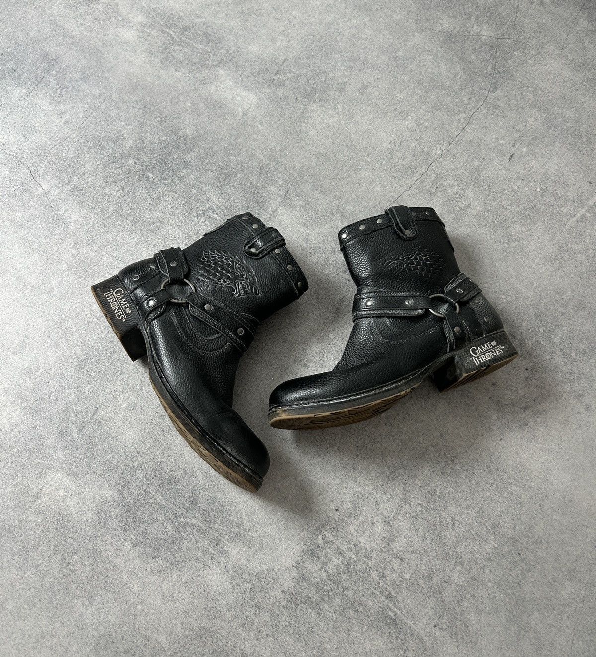 Emp x Game Of Thrones House of Stark🐺 leather boots mens