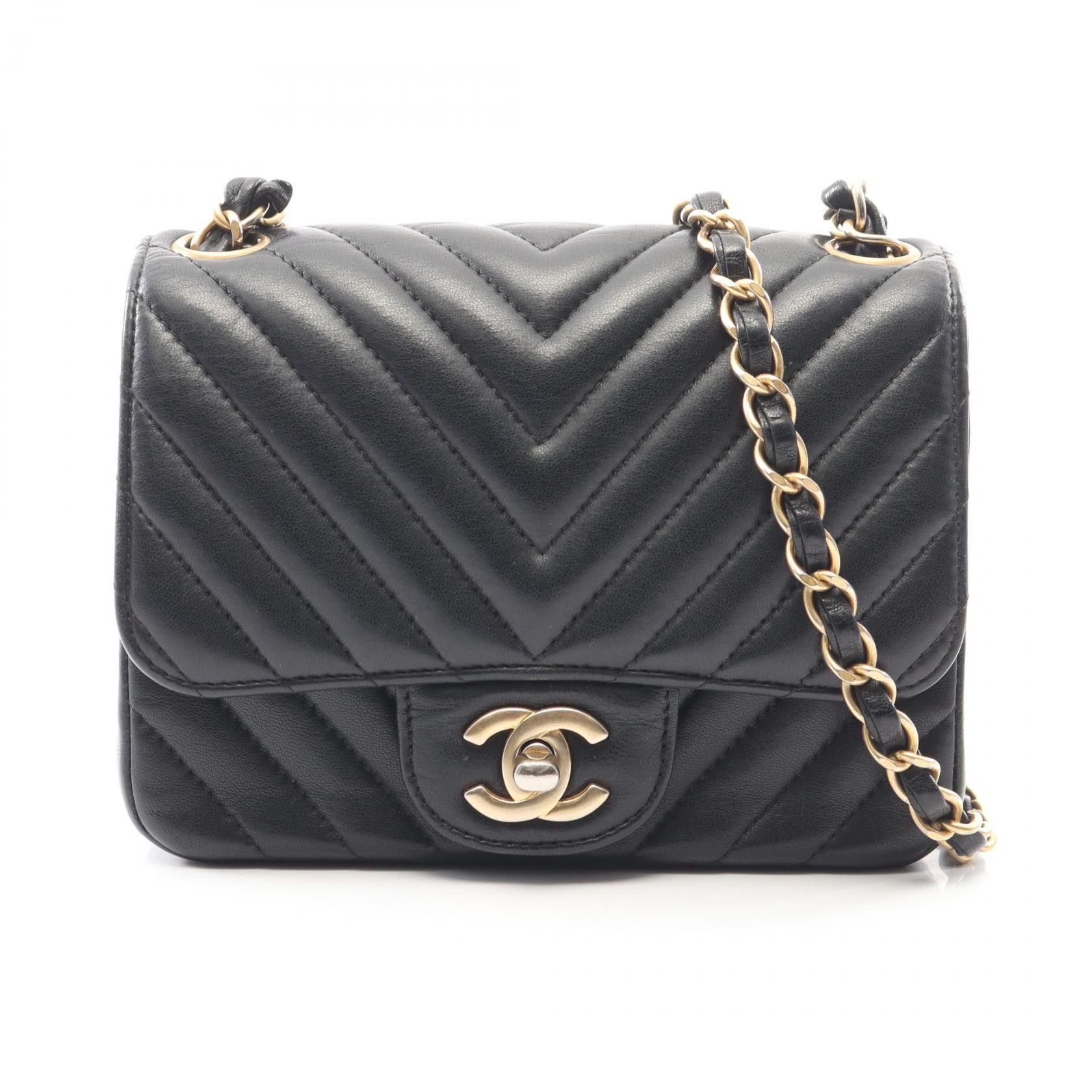 Chanel Chanel Chanel Chevron V Stitch Lambskin Mini Shoulder Bag Leather Shoulder Bag A35200 DUTY FREE for USA Size ONE SIZE - 1 Thumbnail