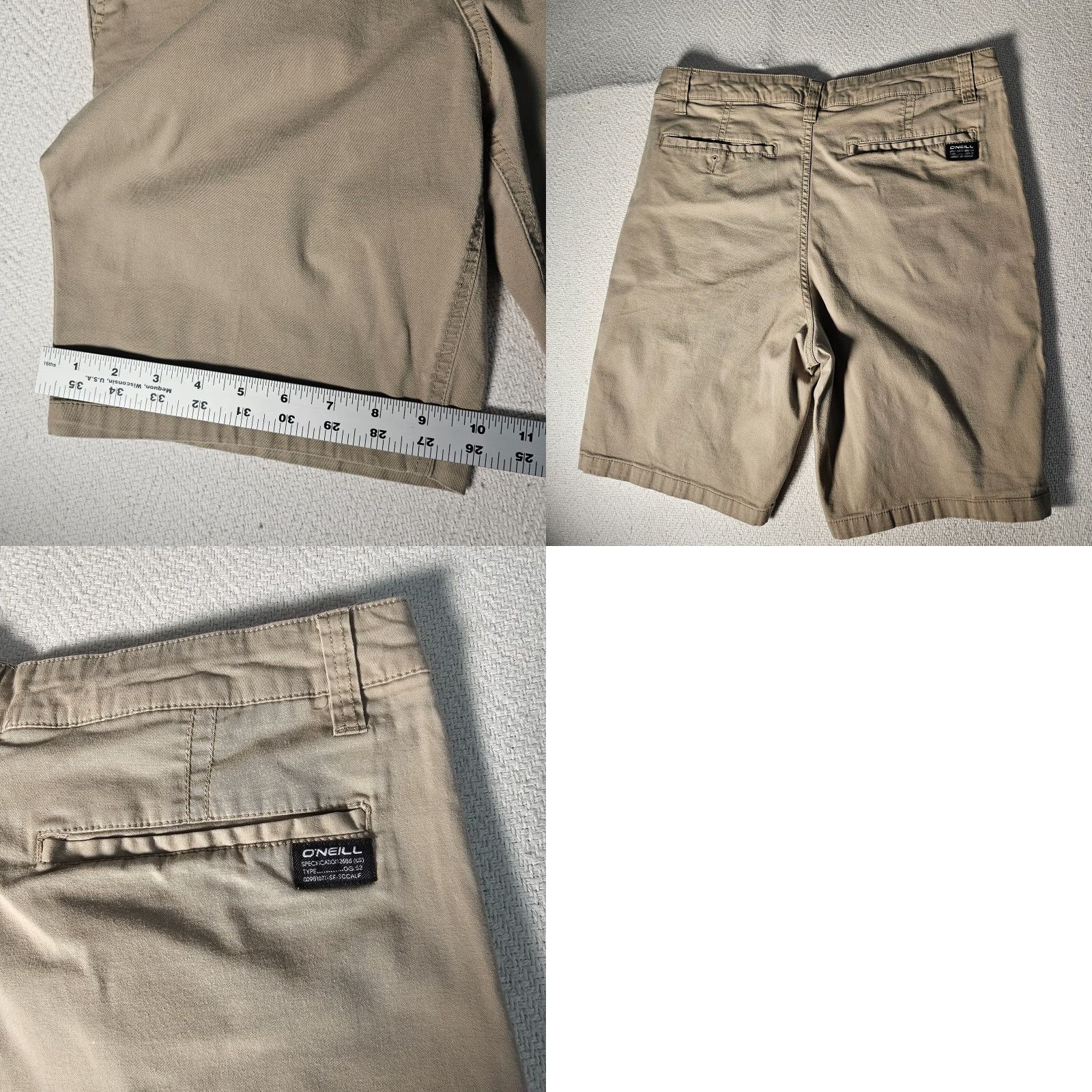O'Neill VINTAGE O'Neill Chino Shorts Men's Size 32 Casual Cotton Blend Beige Tan Surf Skate Size US 32 / EU 48 - 8 Thumbnail