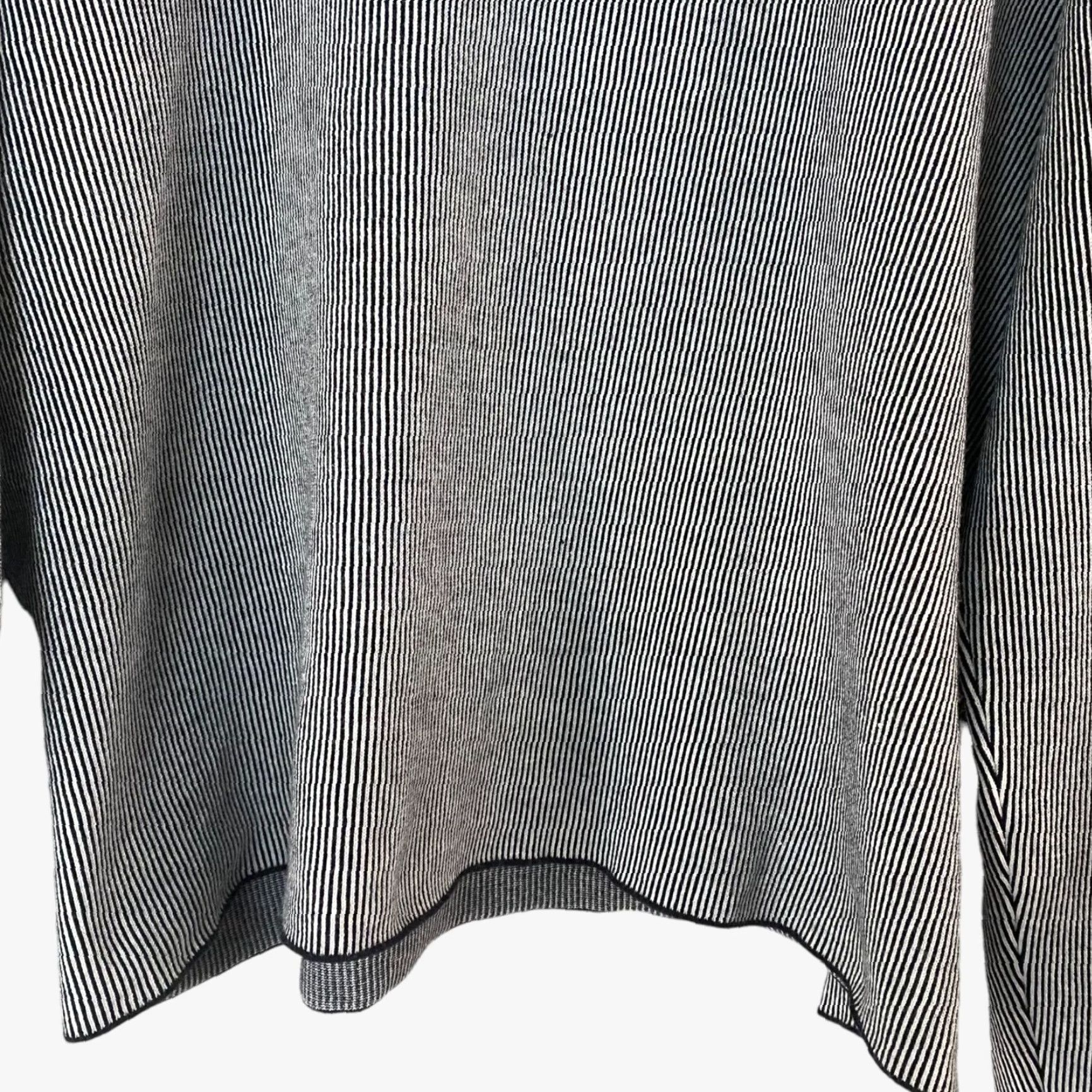 Eileen Fisher EILEEN FISHER Vertical Stripe Ribbed Sweater Black & White Womens Small Crewneck Size S / US 4 / IT 40 - 6 Thumbnail
