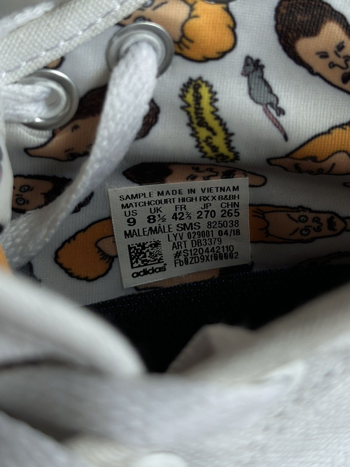 Adidas SAMPLE “BEAVIS AND BUTTHEAD” MATCHCOURT RX HIGH TOP SNEAKERS Size US 9 / EU 42 - 14 Thumbnail