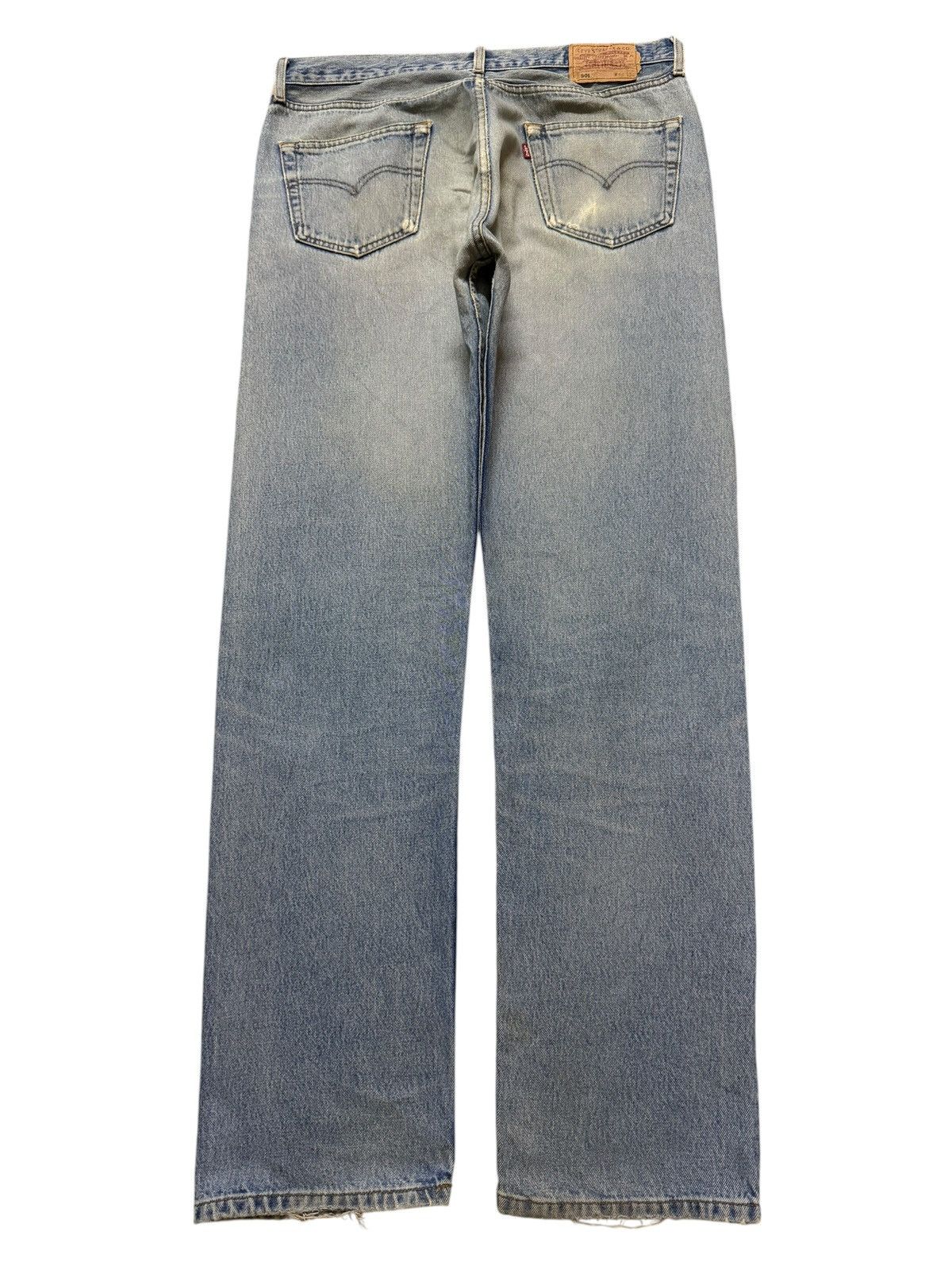 Levi's Vintage 90s Levis 501 Retro Blue Faded Wash Straight Leg Size US 35 - 2 Thumbnail