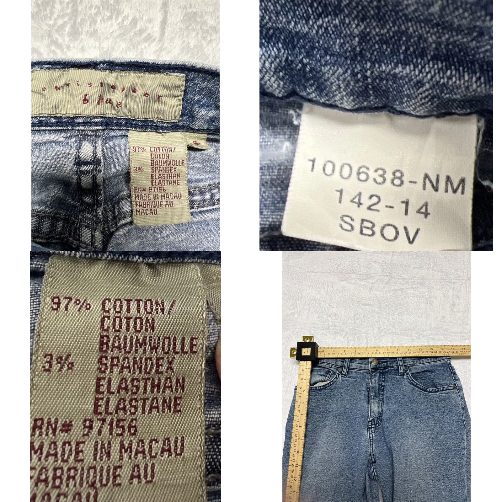 Denime Christopher Blue Women’s Jeans Size 6 Blue Stretch Denim Straight Leg Mid Rise Jeans Women Regular 30in inseam Blue Size 29" - 8 Thumbnail