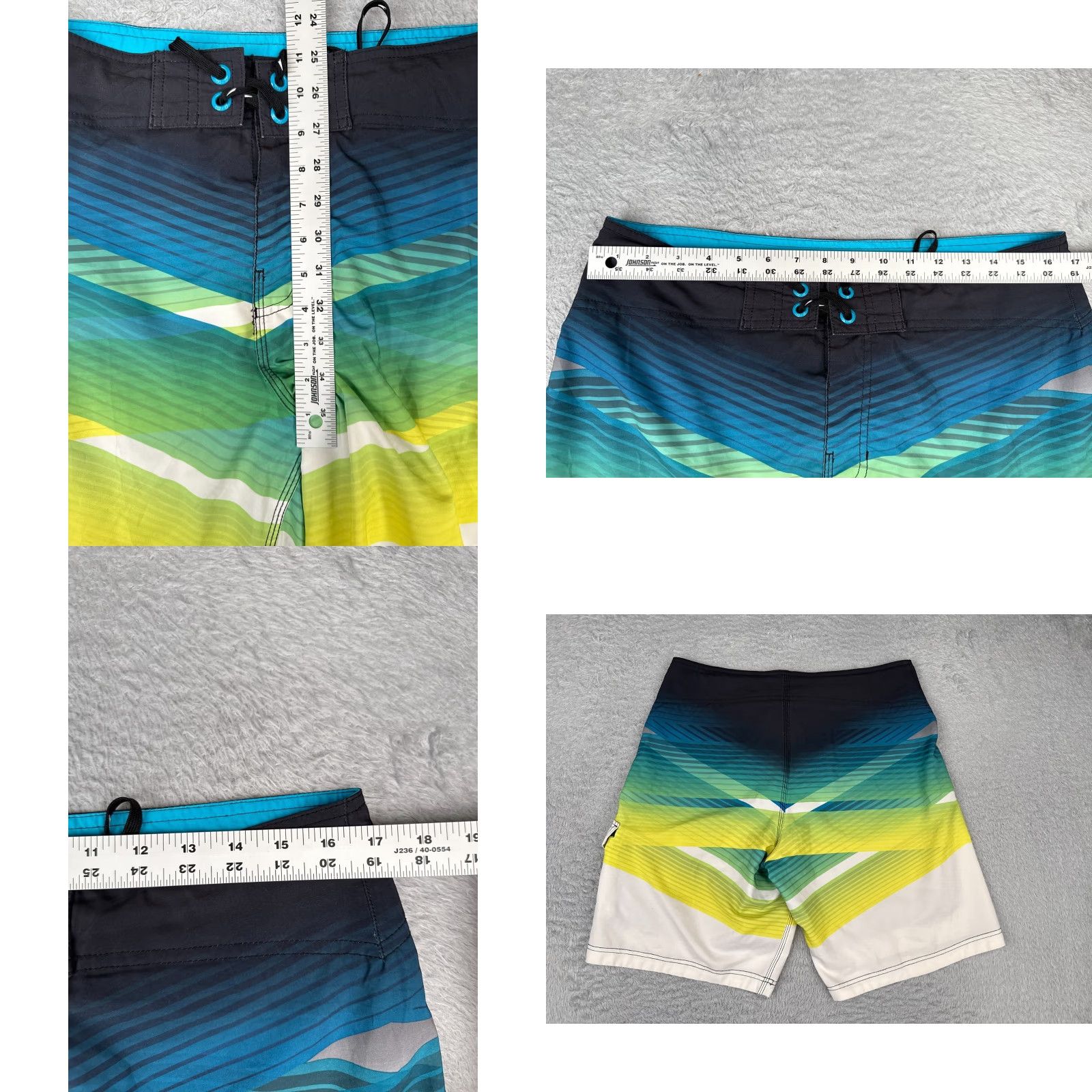 Speedo Speedo Mens Board Shorts 32 Blue Green 100% Polyester Cargo 32x10 Beach Swim Trunks Size US 32 / EU 48 - 8 Thumbnail