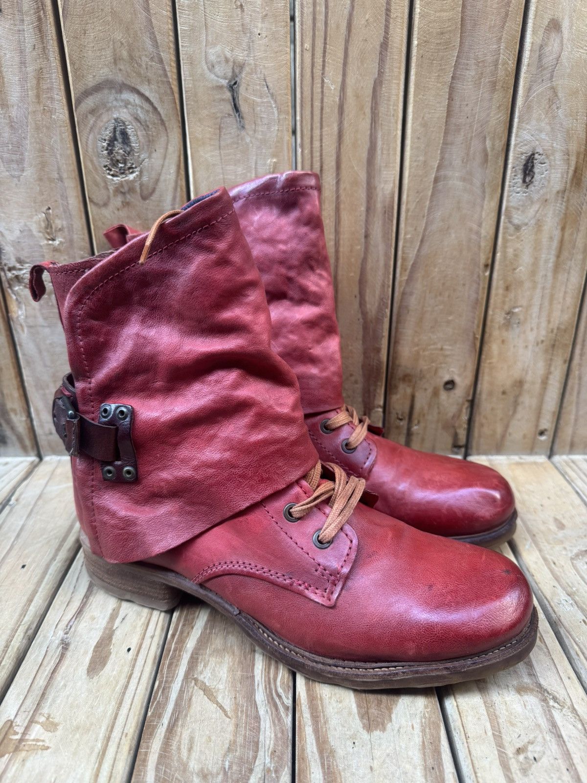 A.S.98 A.s 98 Red boho Women’s leather boots EUR 40 USA 9-9.5 UK 7 Size US 10 / IT 40 - 3 Thumbnail