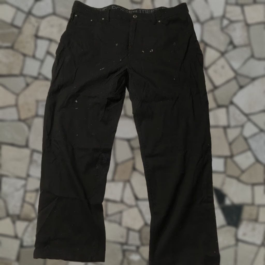 Vintage Gerry Pants Men 40 X 30 Stretch Black Distress Chino Flat Front Regular Straight Size US 40 / EU 56 - 1 Thumbnail