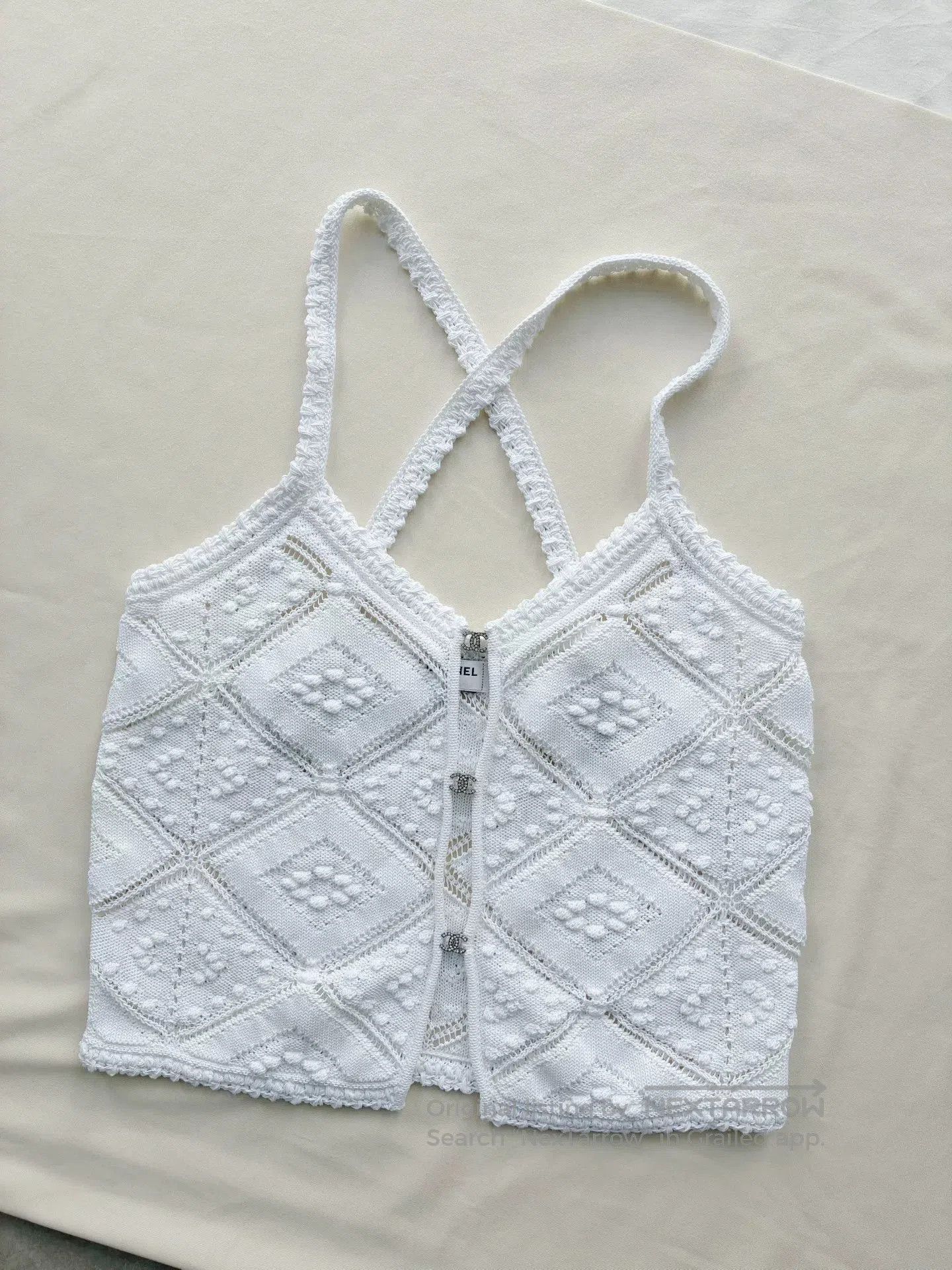Chanel Chanel 23C White Crochet Camisole. Size XS / US 0-2 / IT 36-38 - 2 Thumbnail