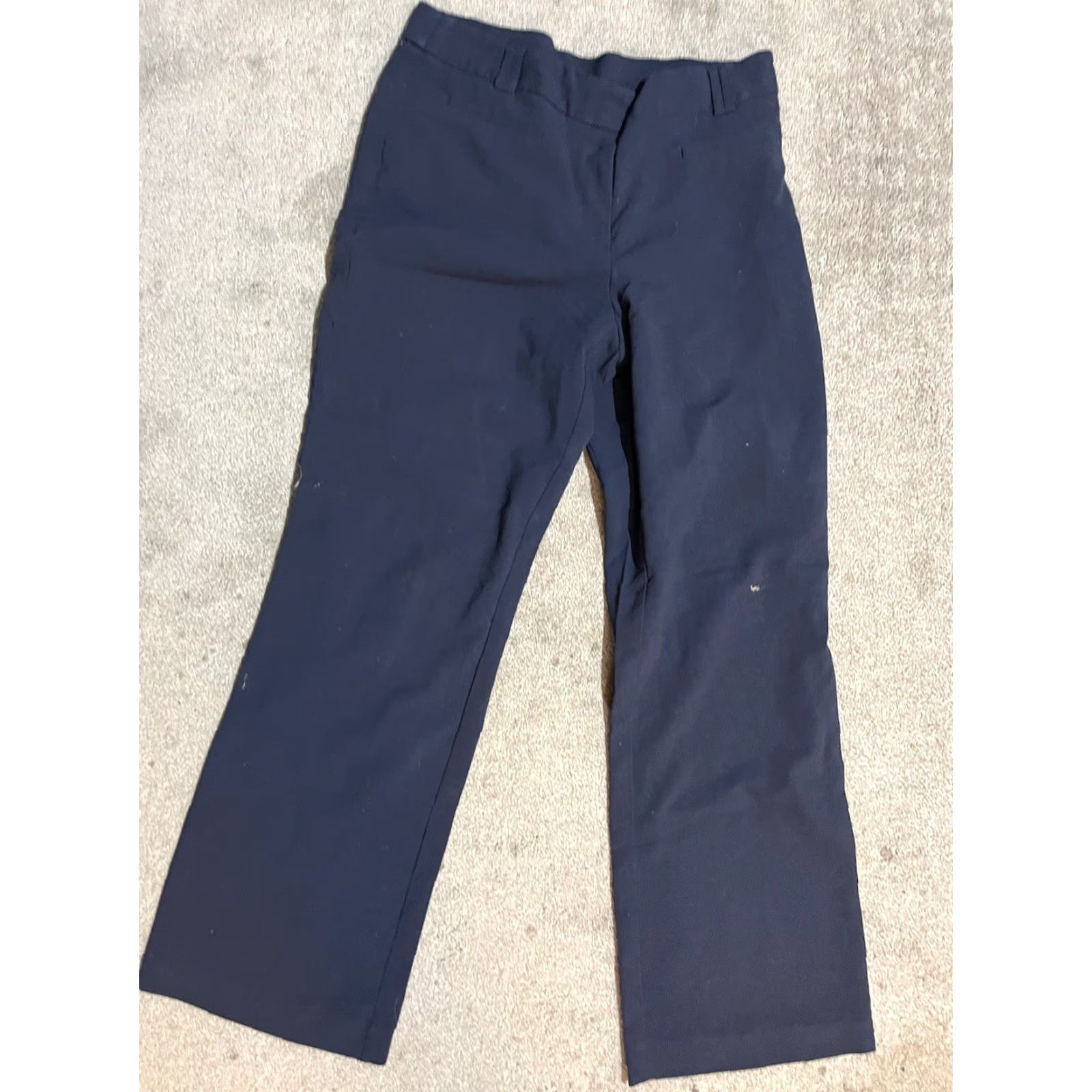 Vintage Counterparts Women's Pants 10 Blue Tapered Leg Stretch Work Dress Pants Regular Fold Front Flat Front Career Size 32" / US 10 / IT 46 - 2 Thumbnail
