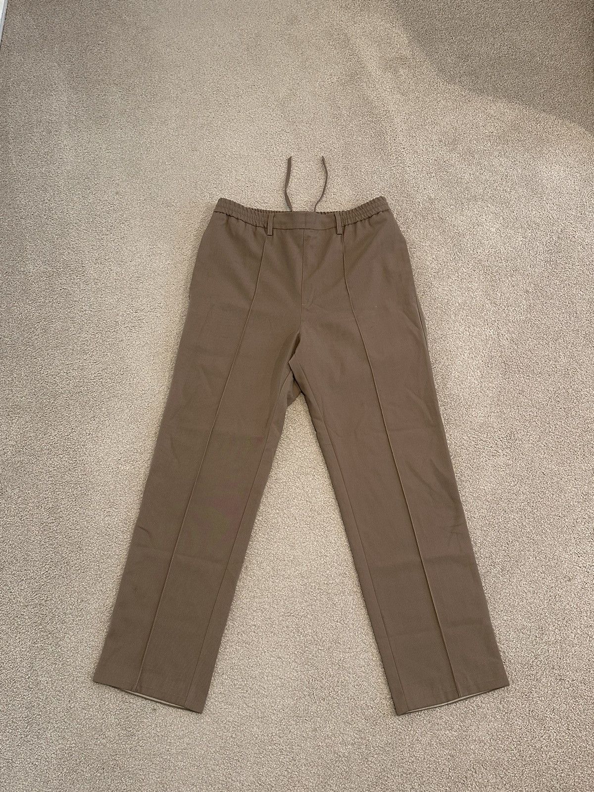 image of Ami Paris Straight Fit Tailored Trousers in Beige, Men's (Size 36)