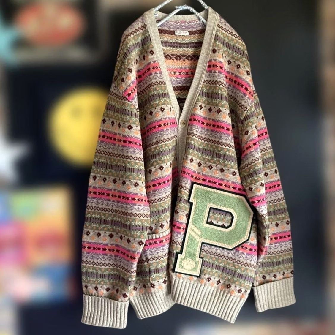 Kapital KAPITAL Men's Cardigan Wool Fair Isle Lettered Size 2 Multicolor Casual Used Sweater Jacket Size US XS / EU 42 / 0 - 2 Thumbnail