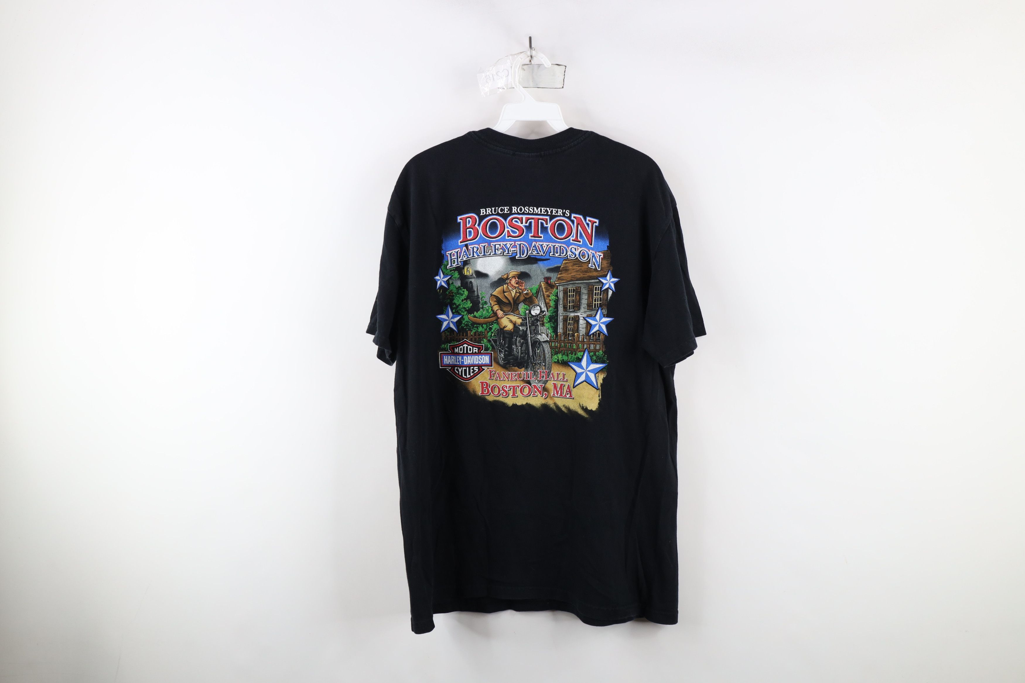 Harley Davidson × Vintage Vintage Y2K Harley Davidson Spell Out Boston T-Shirt Black Size US L / EU 52-54 / 3 - 11 Thumbnail