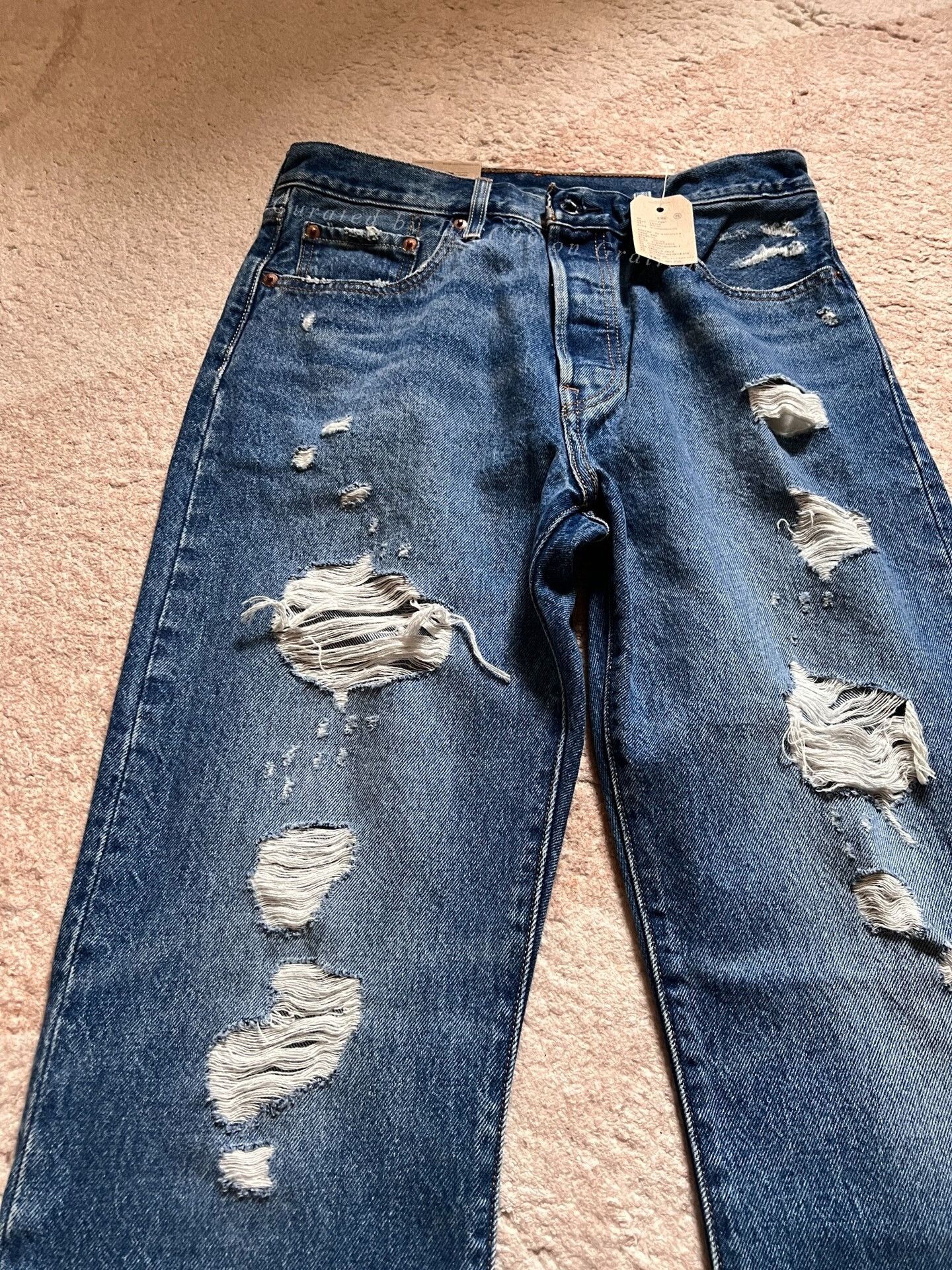 Levi's New Levi's 501 Mid-Rise Straight Ripped Jeans Size 28" / US 6 / IT 42 - 1 Thumbnail