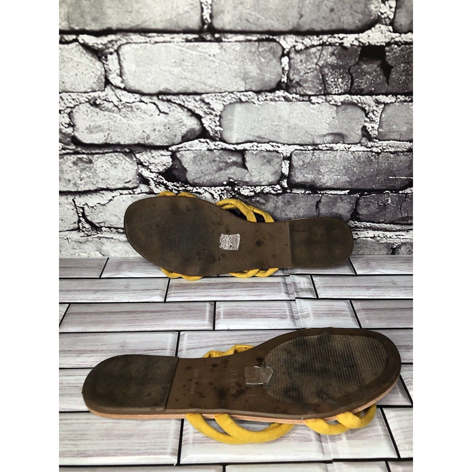 J.Crew J. Crew Factory Seaside Yellow Suede Double Strap Slides San Size US 9 / IT 39 - 8 Thumbnail