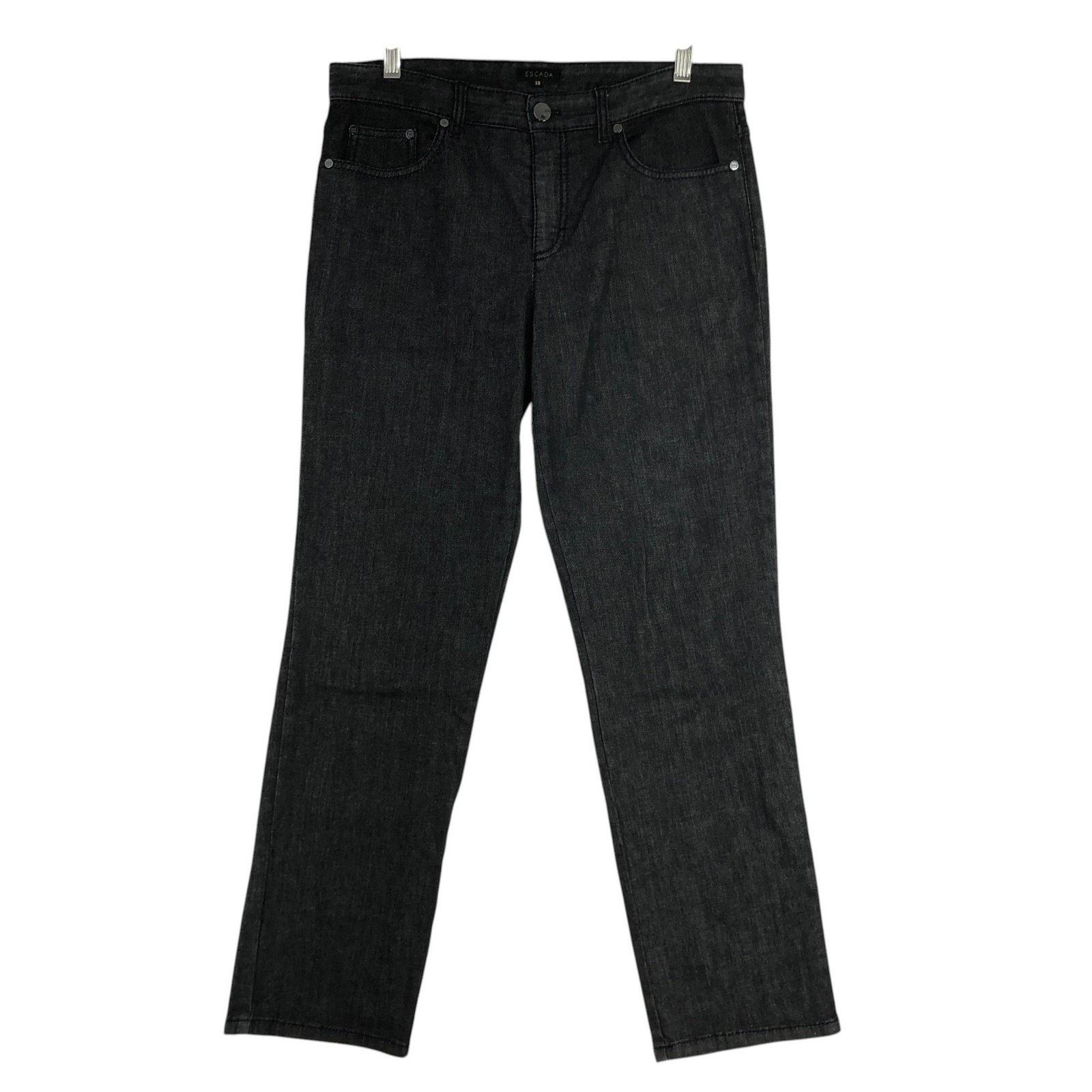 Escada Escada Jeans 38 Black Straight Leg Stretch Pants Modern Fit Size 32" / US 10 / IT 46 - 1 Thumbnail