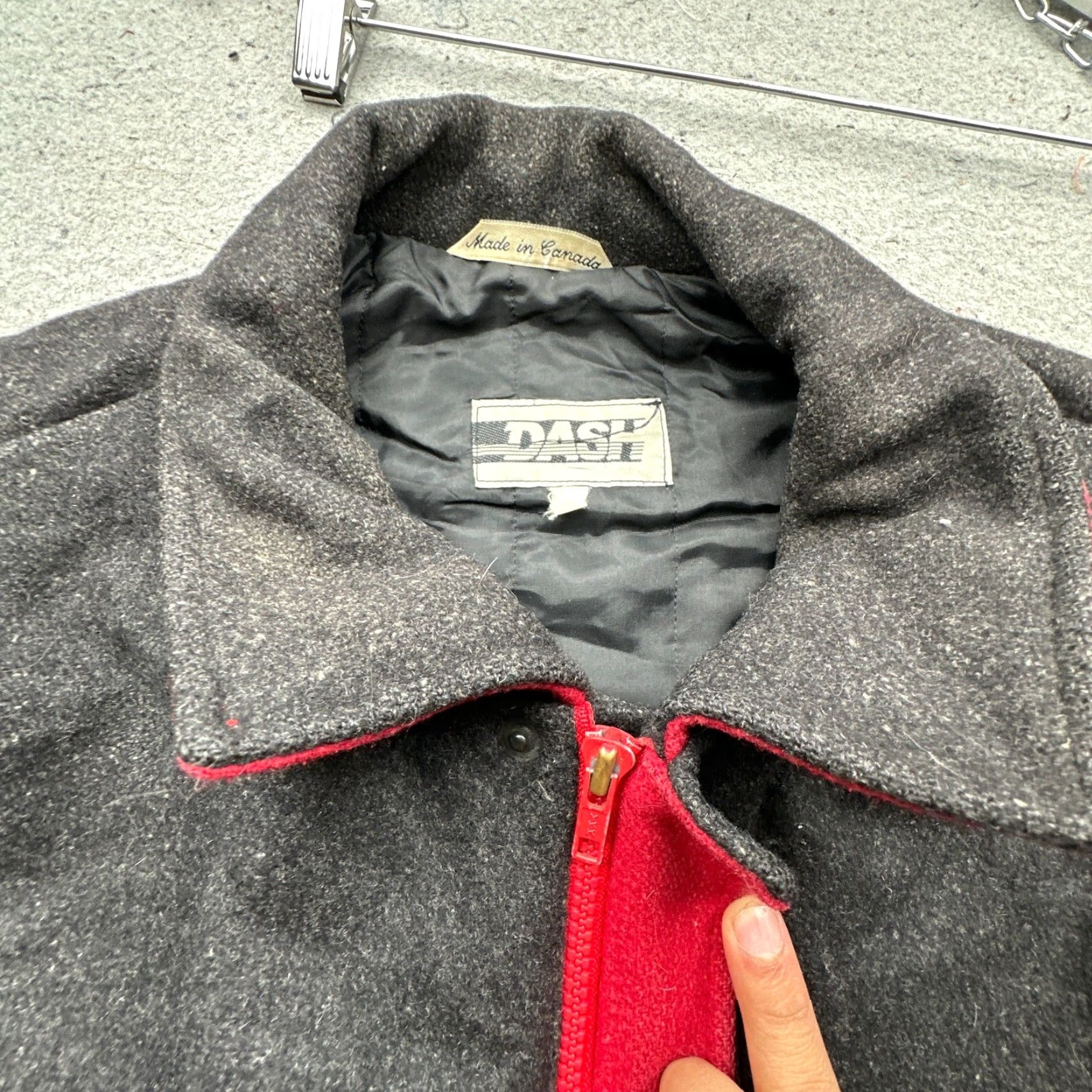 ASH VINTAGE Dash Pure Wool Bomber Jacket Mens 44 Large Dark Gray Lined Full Zip Jacket Mens 44 Large Dark Gray Lined Full Zip Size US S / EU 44-46 / 1 - 6 Thumbnail