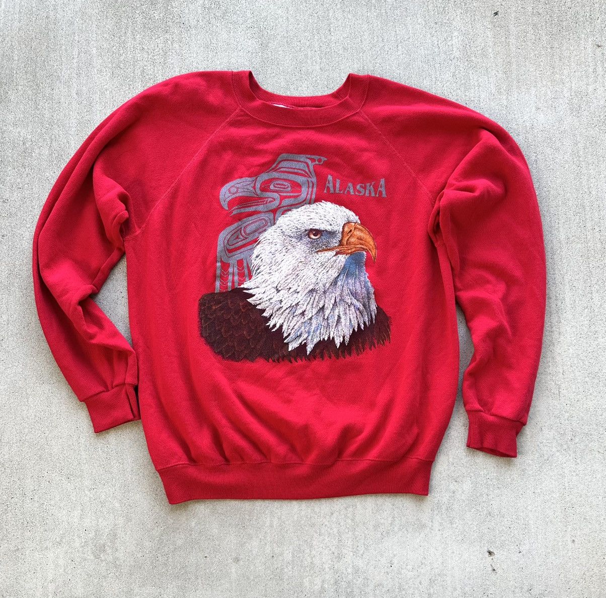 Vintage Vintage Alaska Sweatshirt Eagle Nature Hanes USA 90s Size US XL / EU 56 / 4 - 1 Thumbnail