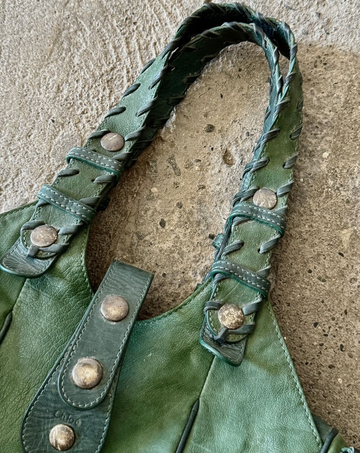 Chloe Chloe - 2000’s - Phoebe Philo - Green Leather Silverado Bag Size ONE SIZE - 18 Thumbnail