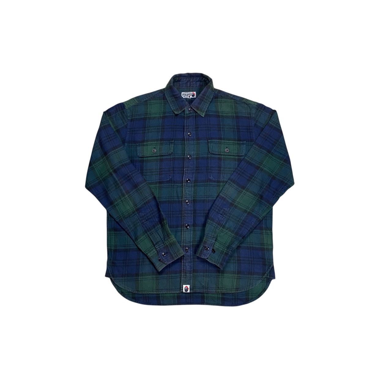 Vintage A Bathing Ape Pirate Plaid Flannel Shirts