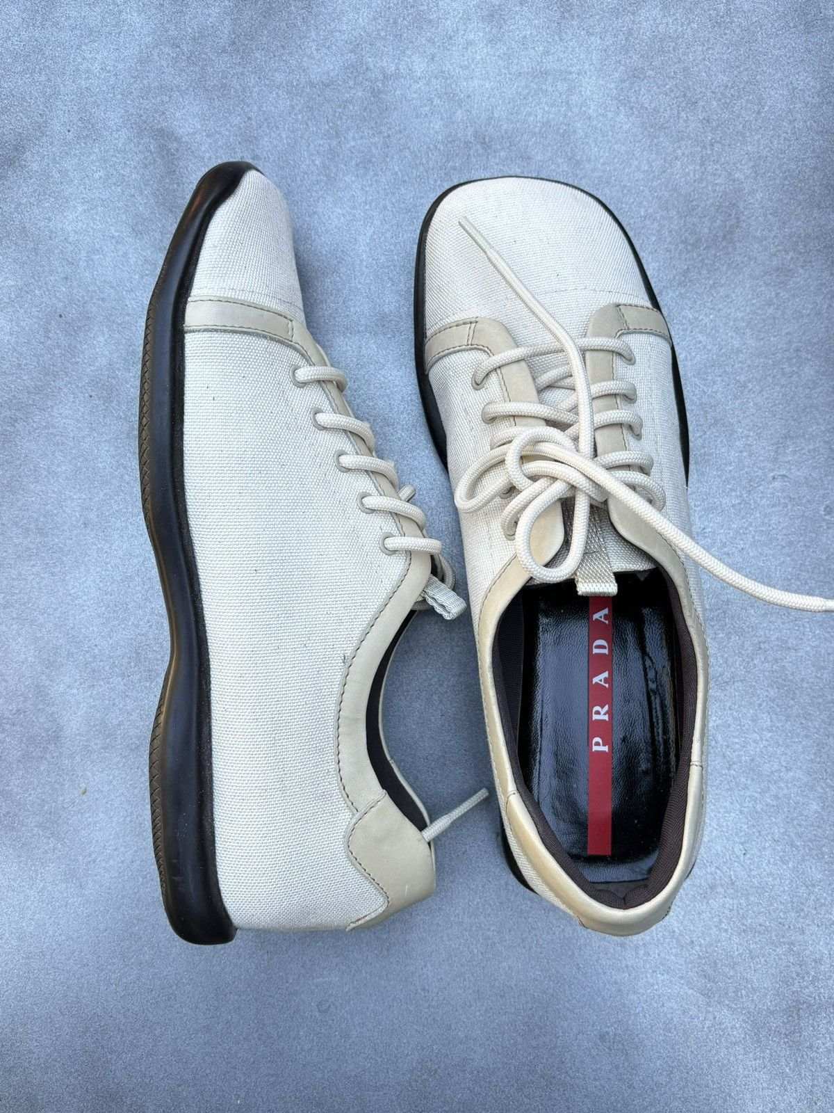 Prada × Vintage 2000s Prada Shoes Vintage Square Toe Sport Canvas 90s 3864 Size US 7 / IT 37 - 16 Thumbnail