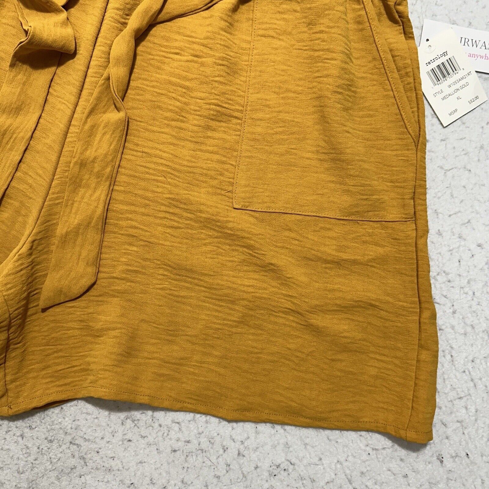 Other Retrology XL Medallion Gold Yellow Paperbag Shorts 5" Inseam Size 40" / US 18 - 4 Thumbnail