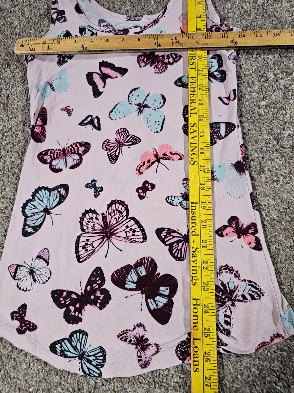 Designer NOBO No Boundaries Butterflies Tank Top M(7/9) Pink Size M / US 6-8 / IT 42-44 - 3 Thumbnail