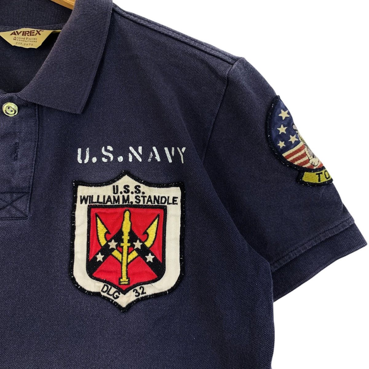 Avirex Vintage AVIREX USN TOMCAT US Navy Dallas Polo Size L / US 10 / IT 46 - 4 Thumbnail